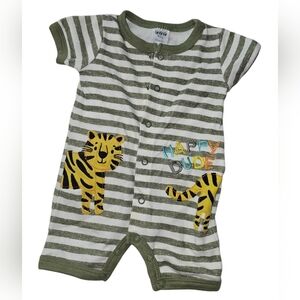 CJP 0-3m Baby Boys Stripe Lion Romper One Piece